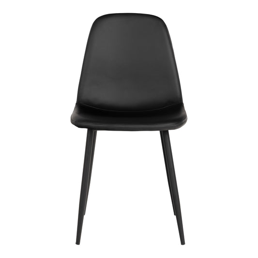 scaun de dining, piele PU, negru, picioare negre