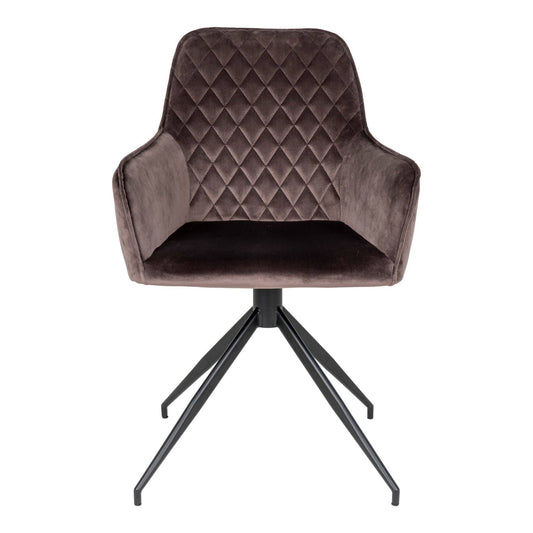 Scaun de dining rotativ din catifea, bej-gri, picioare negre