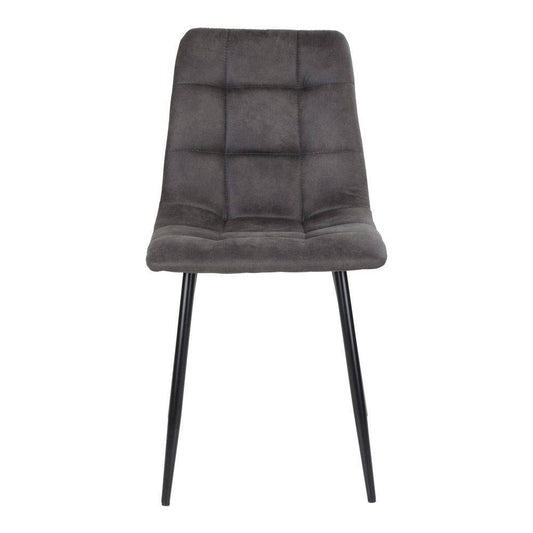 Scaun de dining, microfibra, gri inchis, picioare negre