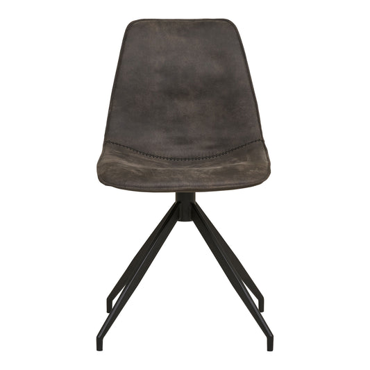 Scaun de dining rotativ, microfibra, gri, picioare negre