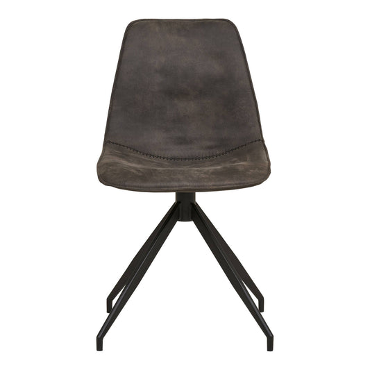 Scaun de dining rotativ, microfibra, gri, picioare negre