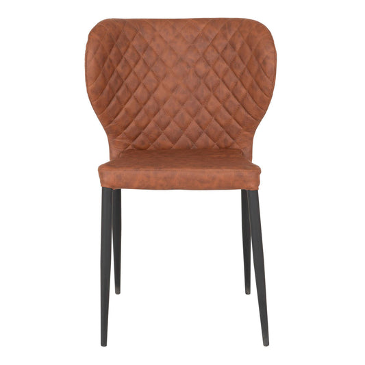 Scaun de dining, maro vintage, picioare negre