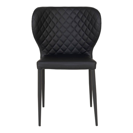 Scaun de dining, piele PU, negru, picioare negre