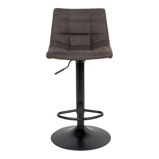 Scaun de bar, microfibra, gri inchis, picioare negre