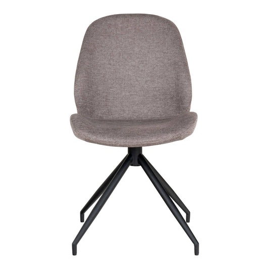 Scaun de dining rotativ, culoare gri piatra, picioare negre