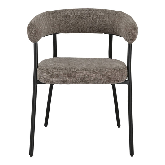 Scaun de dining maro, picioare negre