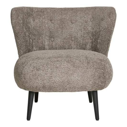 Fotoliu din material bouclé, maro/negru
