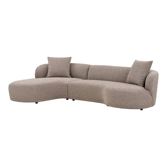 Canapea lounge cu 2 perne, orientare stanga, maro