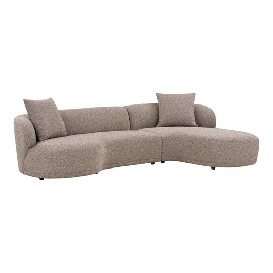 Canapea lounge cu 2 perne, orientare dreapta, maro