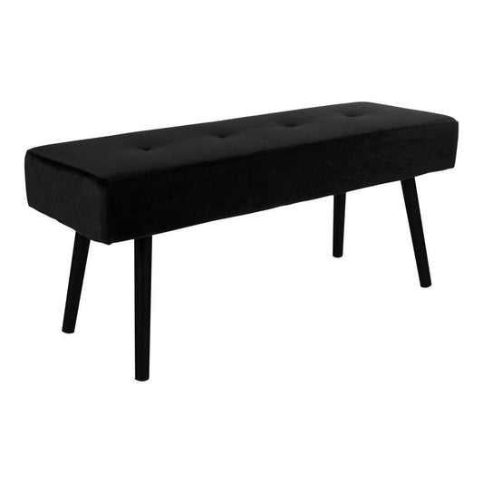 Banca din catifea, negru, picioare negre