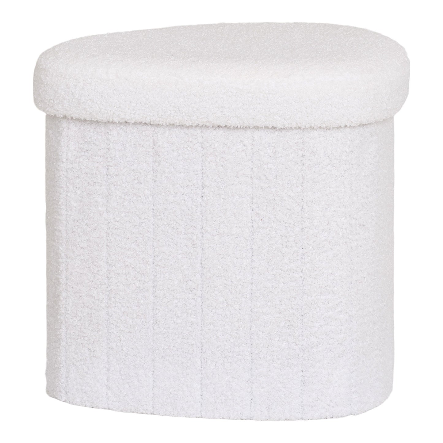 taburet cu tapiterie teddy, alb