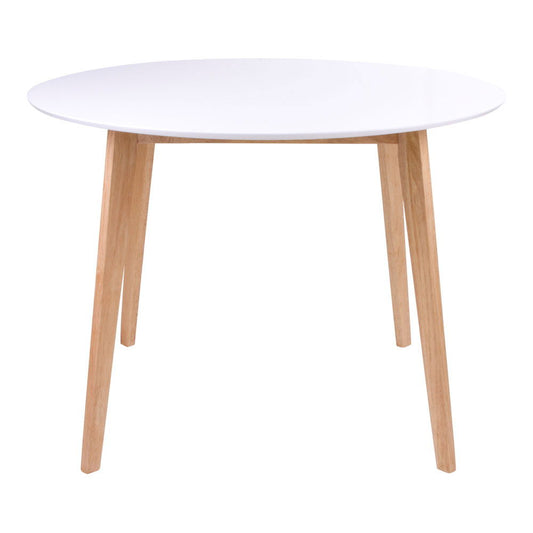 Masa de dining, alb si natur