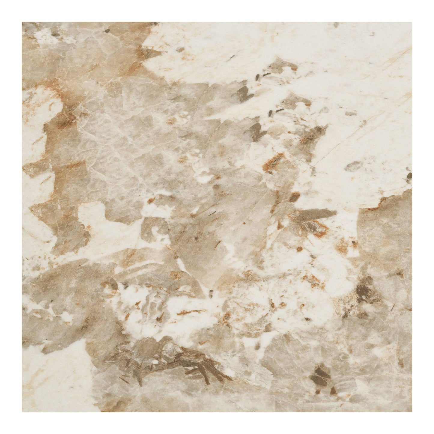 Masa de dining cu blat ceramic, alb/maro, detaliu