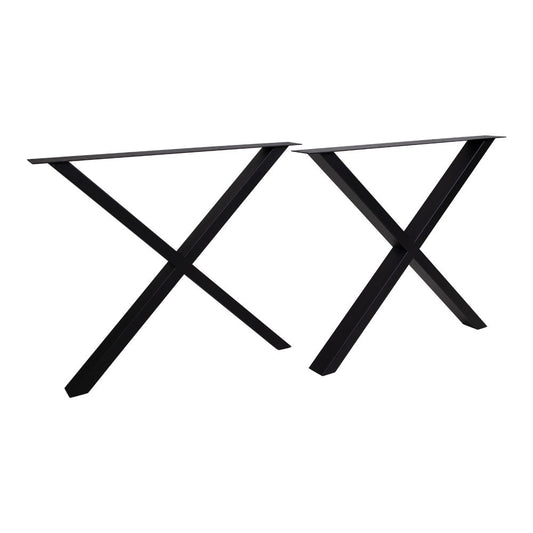 Picioare pentru masa de dining neagra, design in X