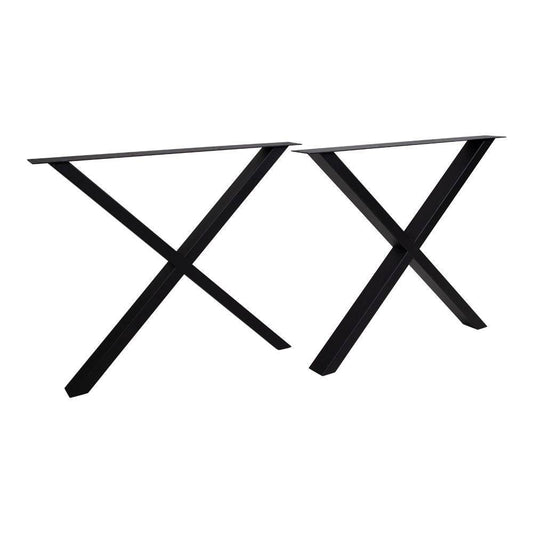 Picioare pentru masa de dining neagra, design in X