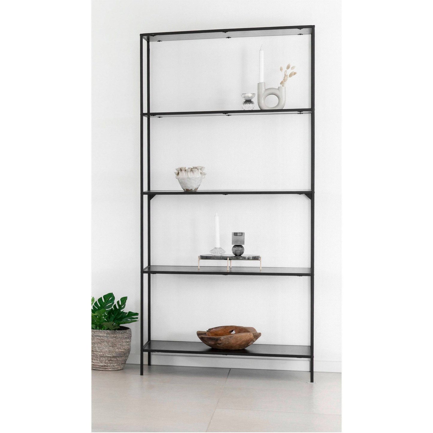 Etajera cu 5 rafturi, metal, negru