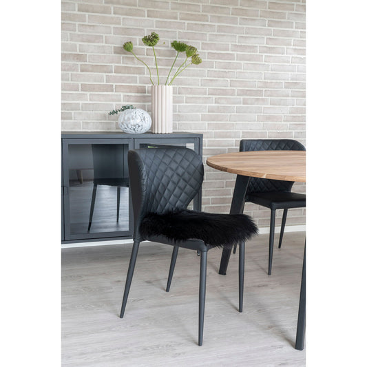 Perna pentru sezut din blana de miel artificiala, negru 40x40 cm