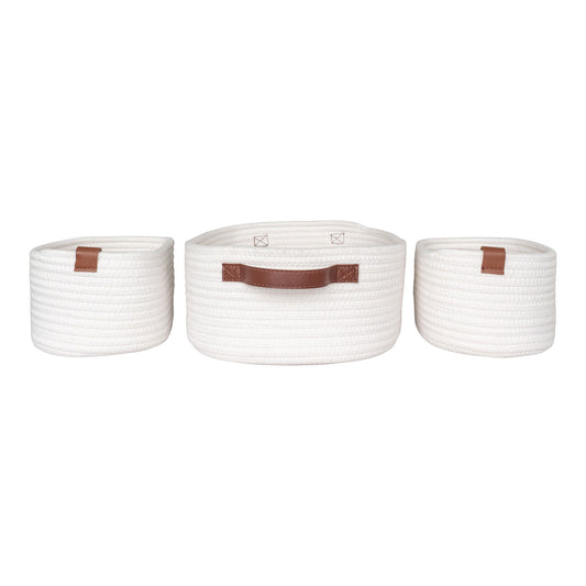 cos din bumbac, alb set de 3