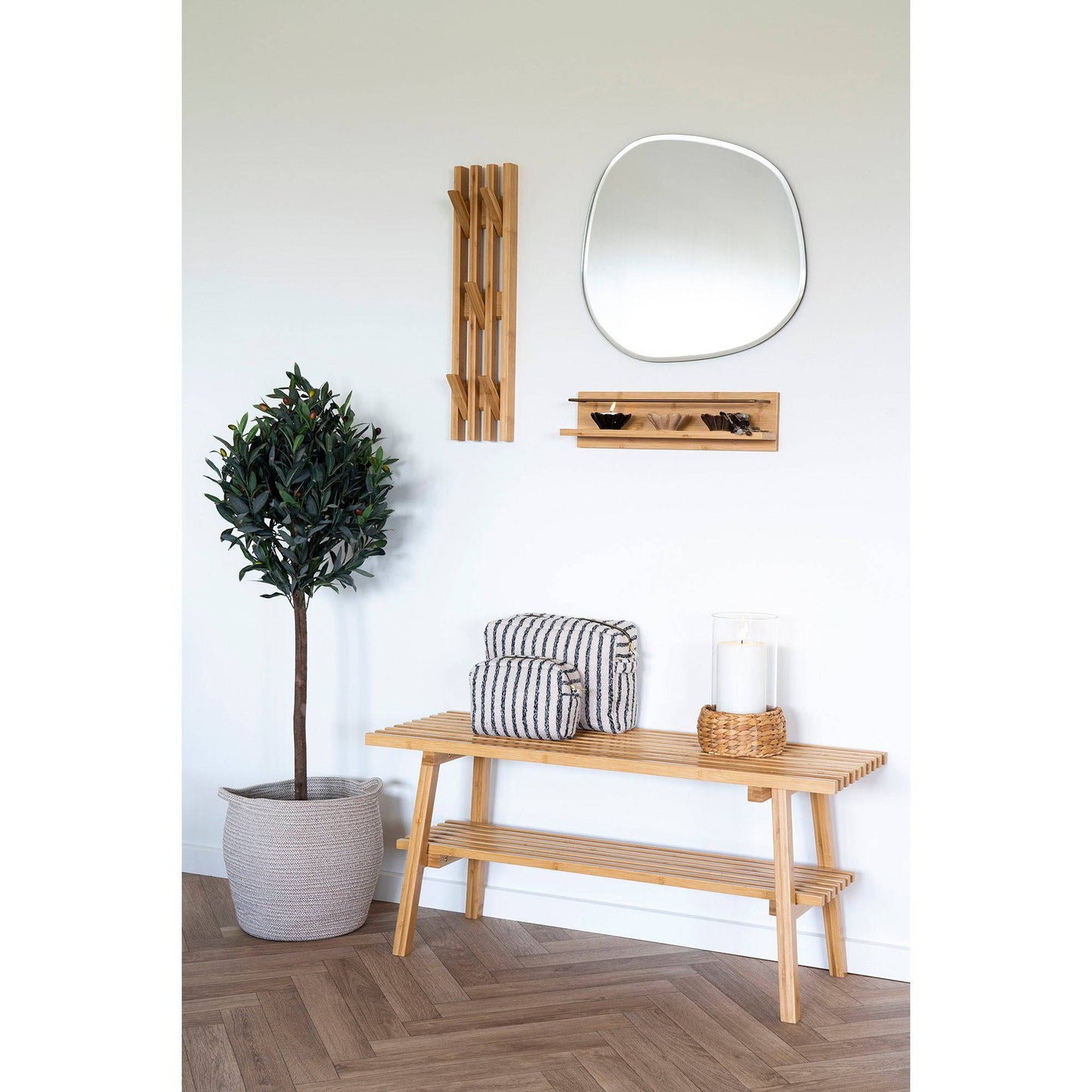 cos dn bumbac, bej, set de 2, in living