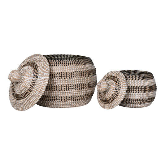 cos din iarba de mare, natur/alb/negru set de 2