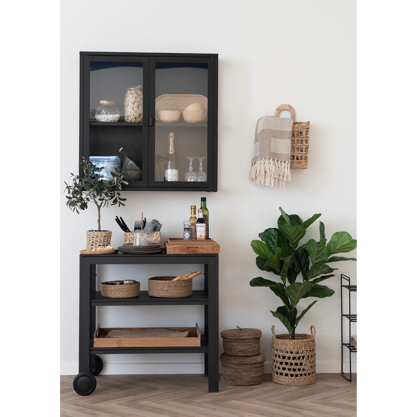 Cosuri suspendate din zambila de apa, natur set de 2, in living scandinav