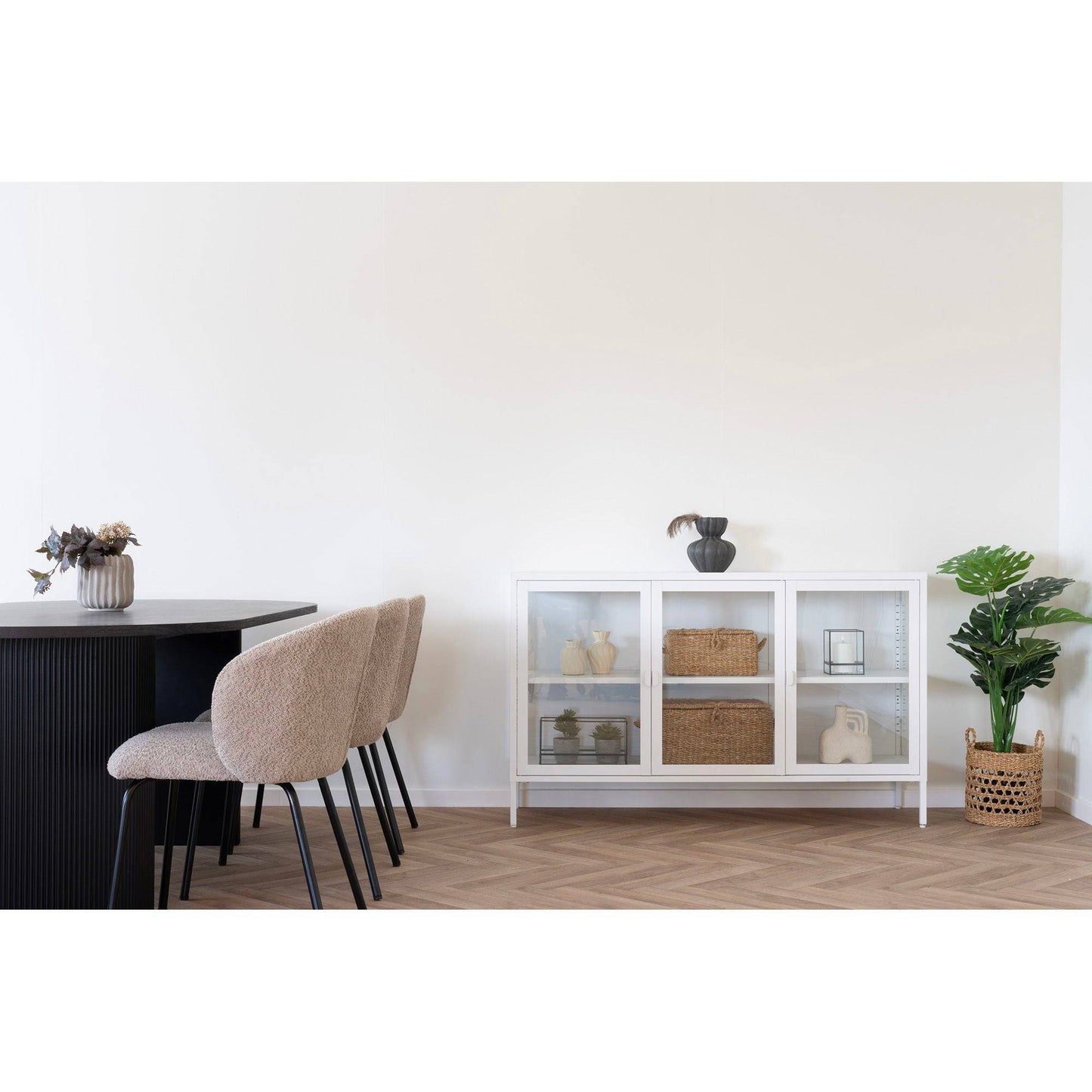 cos din iarba de mare/metal, natur set de 2, in living