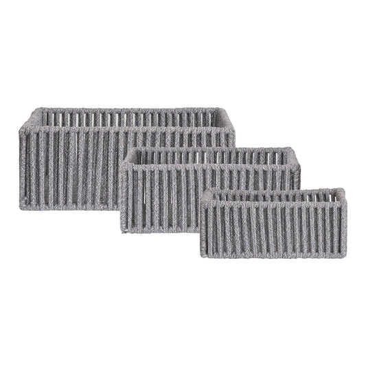 cos din bumbac/metal, gri set de 3