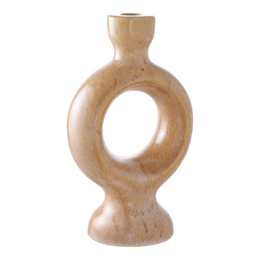 Suport pentru lumanare din ceramica, maro