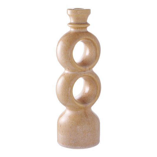 Suport pentru lumanare, ceramica, maro