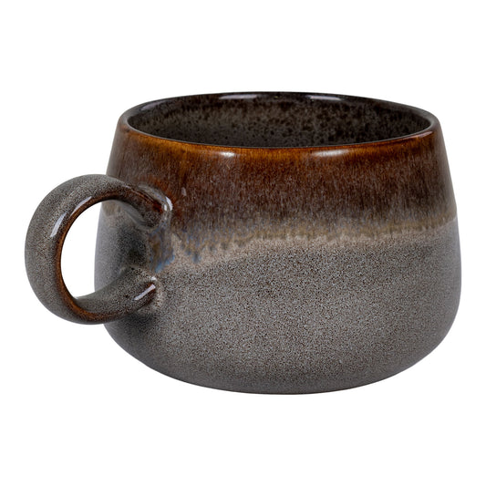 Cana ceramica, gri/maro