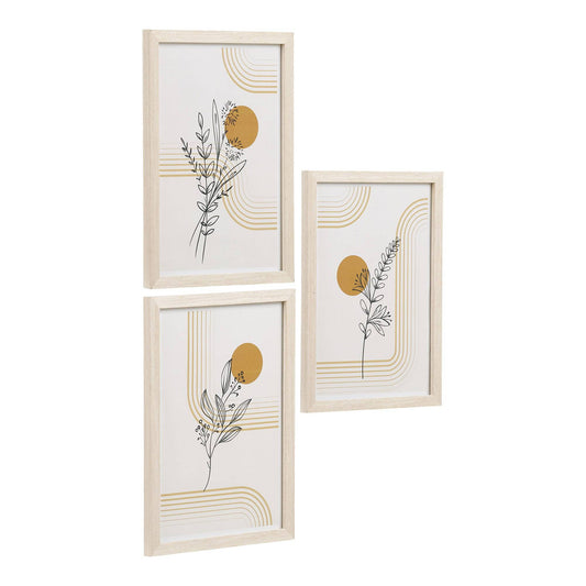 Set de postere cu rame, natur, set de 3