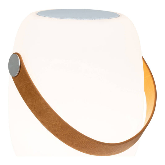Lampa LED cu boxa bluetooth si curea, reincarcabila, alba