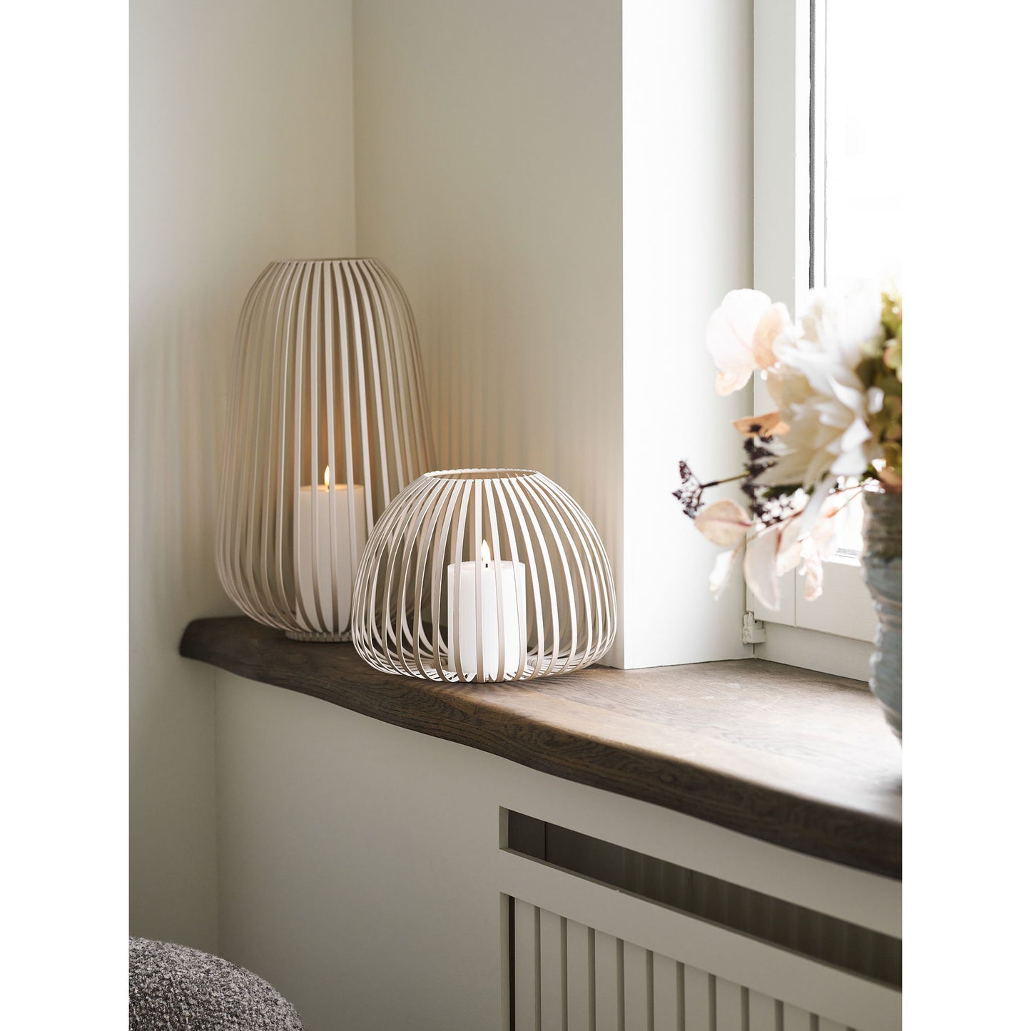 Stoense Felinar metalic, bej ø24,5x40 cm