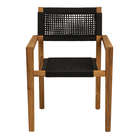 Anzio Scaun de dining, salcam/poliester, negru/natur