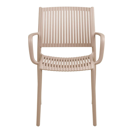 Scaun de dining cu cotiere, polipropilena, stivuibil, taupe