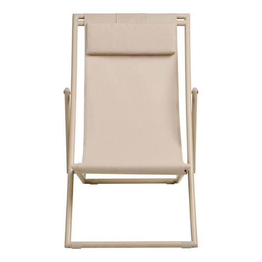 Scaun de plaja cu spatar pe 4 pozitii, textil/otel, taupe