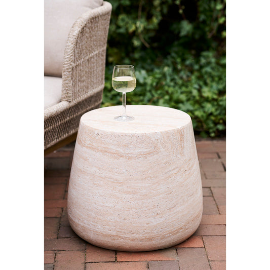 Masuta laterala, fibra de argila, natur ø47.5x41 cm, design scandinav modern