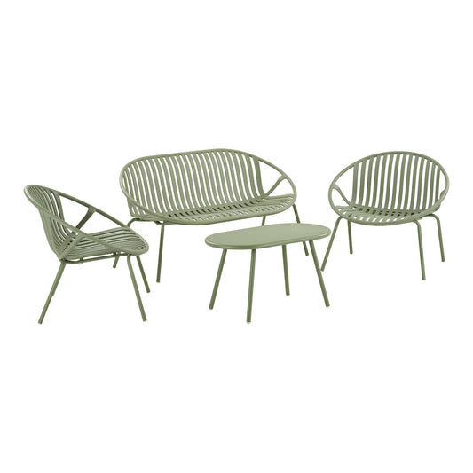 Saly Set lounge, polipropilena/otel, verde