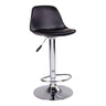 Scaun de bar Trondheim din piele ecologica neagra, picioare cromate