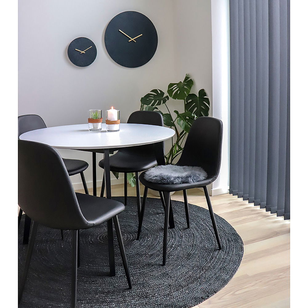  scaun de dining, piele PU, negru, picioare negre