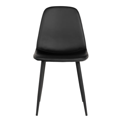  scaun de dining, piele PU, negru, picioare negre