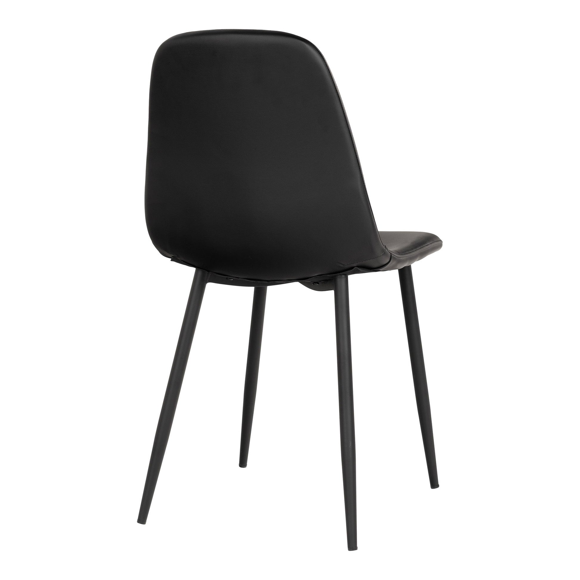  scaun de dining, piele PU, negru, picioare negre