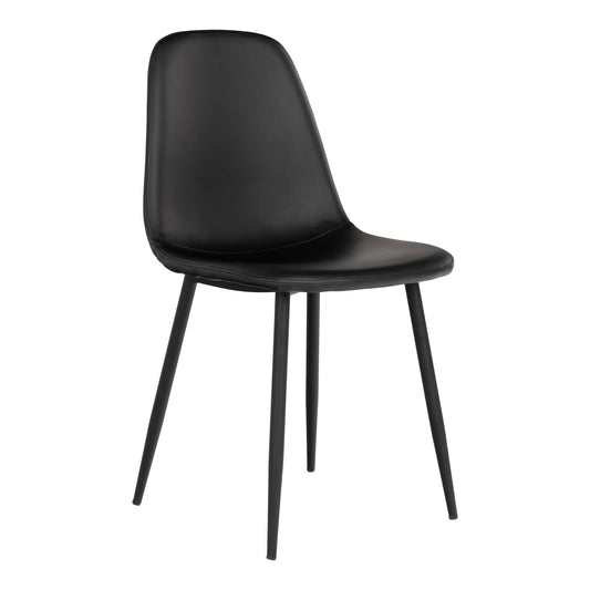  scaun de dining, piele PU, negru, picioare negre