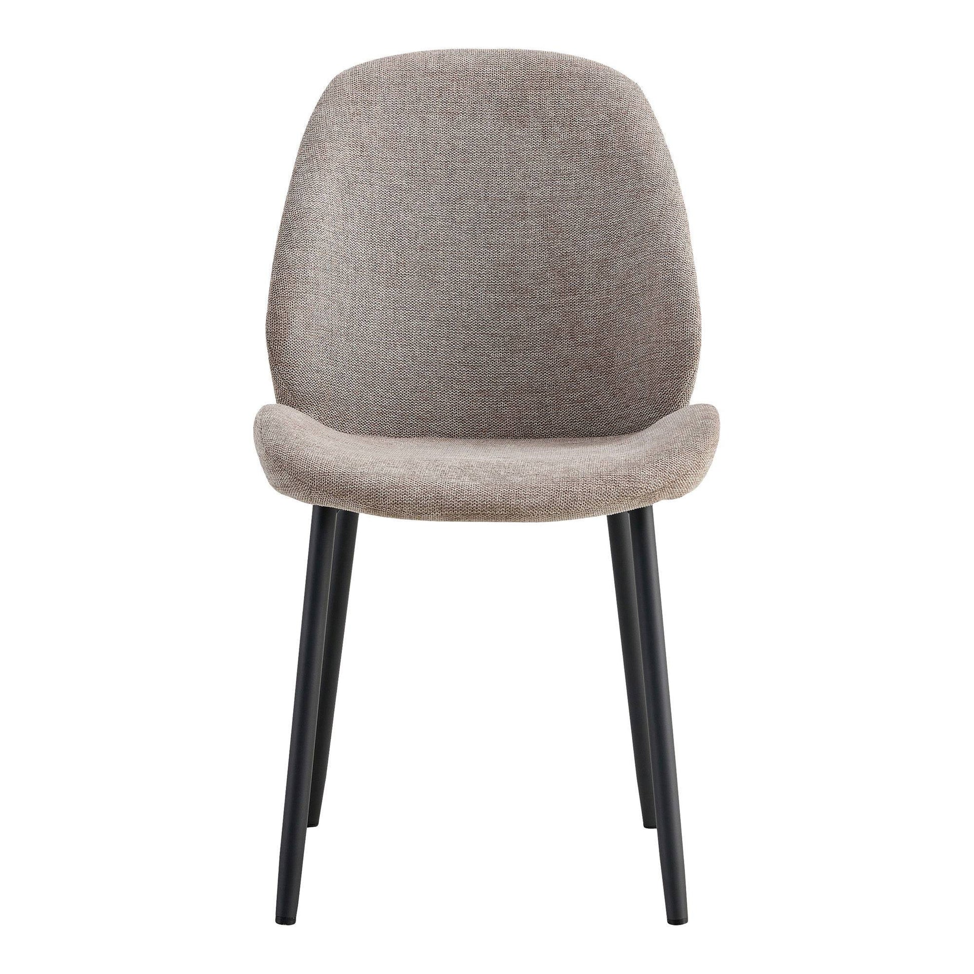  Scaun de dining, culoare gri piatra, picioare negre