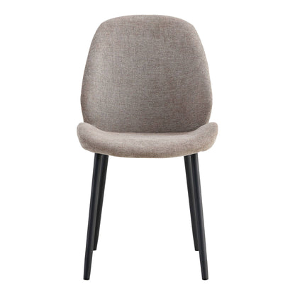  Scaun de dining, culoare gri piatra, picioare negre