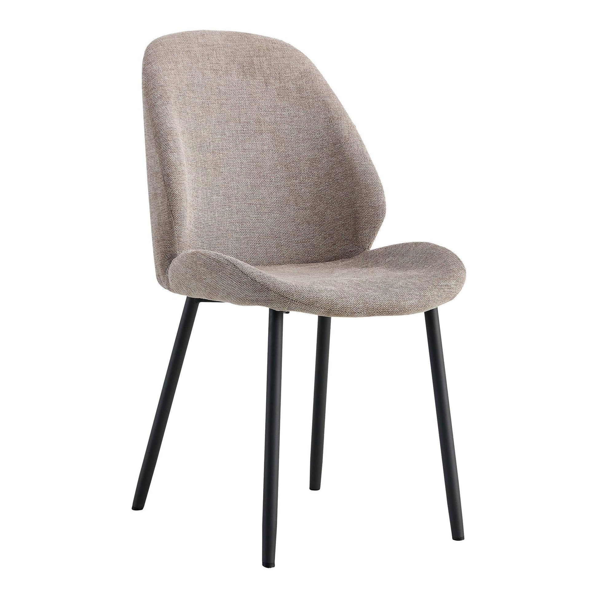  Scaun de dining, culoare gri piatra, picioare negre
