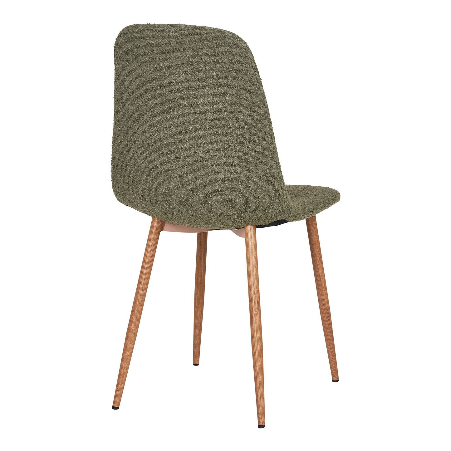  Scaun de dining, material bouclé, verde inchis, picioare cu aspect de lemn