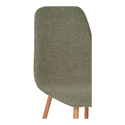  Scaun de dining, material bouclé, verde inchis, picioare cu aspect de lemn