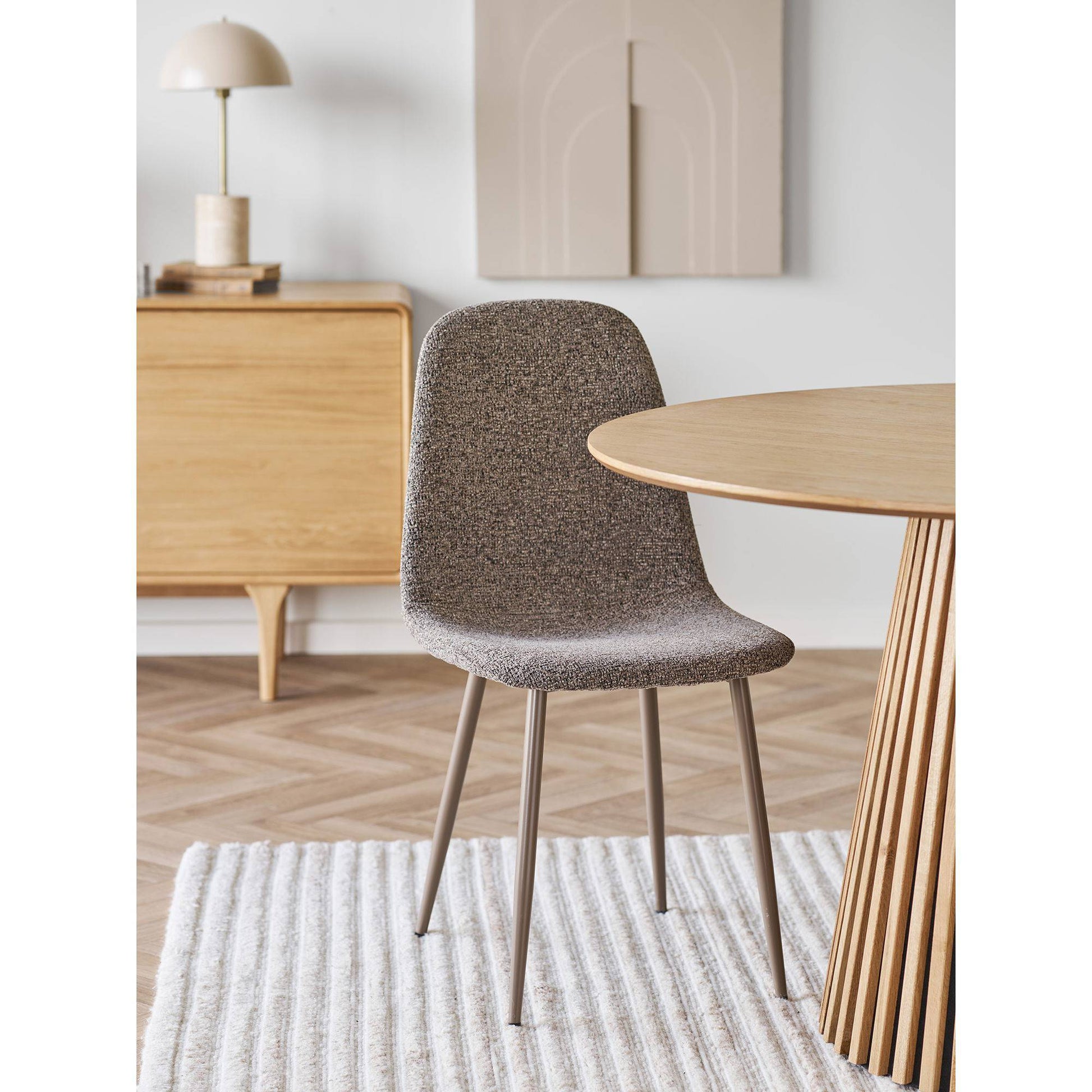  Scaun de dining, maro deschis, picioare de culoare maro deschis - living modern
