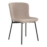 Scaun de dining Maceda din material bouclé bej, cu picioare negre